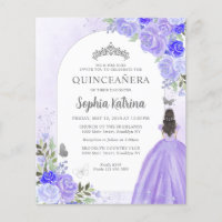 Budget Floral Purple Princess Photo Quinceañera