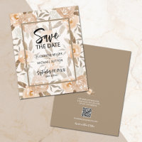 Budget Floral QR Code Wedding Save the Date