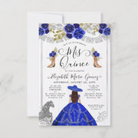 Budget Floral Royal Blue Silver Charra Quinceanera