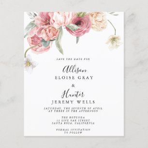 Budget Floral Save the Date Annabeth Flyer