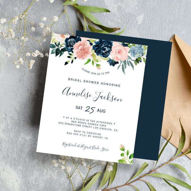 Budget floral watercolor bridal shower invitation (Creator Uploaded)