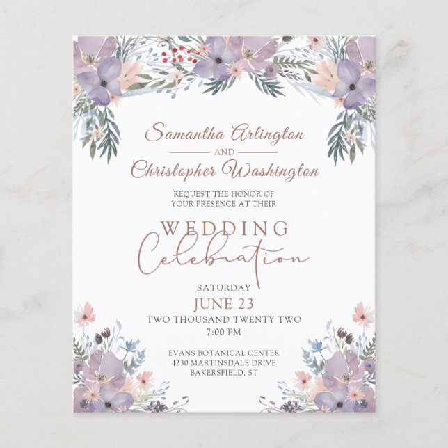 Budget Floral Wedding Celebration Invitation (Front)