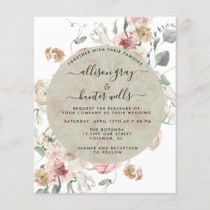 Budget Floral Wedding Invitation   Annabeth Flyer