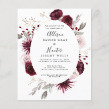 Budget Floral Wedding Invitation Flyer