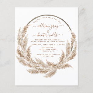 Budget Floral Wedding Invitation Pampas Flyer