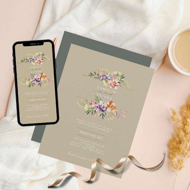 Budget Floral Wedding Invitations Boho Wildflowers (Creator Uploaded)