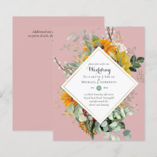 BUDGET Floral Wedding Invitations Purple Orange