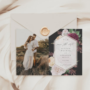 Budget Floral Wedding Photo Save the Date