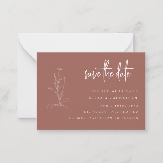 BUDGET Floral Wedding Save the Date Invitation (Front)