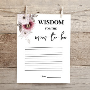 Budget Floral Wisdom for the Mom Baby Shower Game