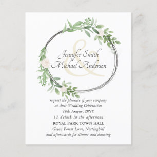 Budget Floral Wreath Leaves Wedding Ampersand