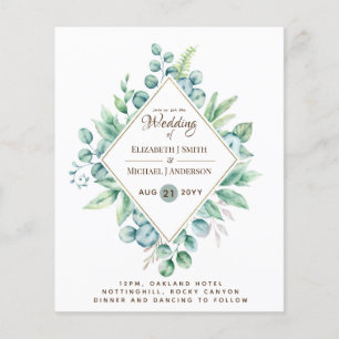 Budget FLYER Paper Greenery Eucalyptus Wedding 