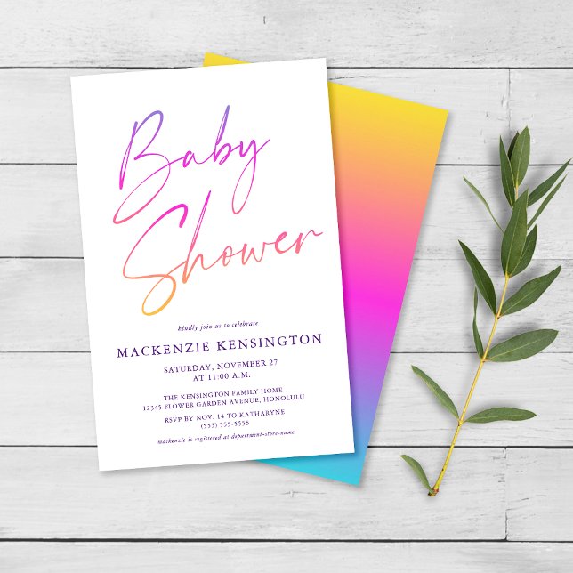 Budget FLYER Rainbow Simple Script Baby Shower (Creator Uploaded)