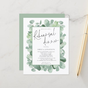 Budget Foliage Wedding Rehearsal Dinner Invitation