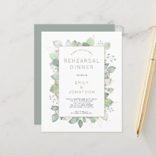 Budget Foliage Wedding Rehearsal Dinner Invitation