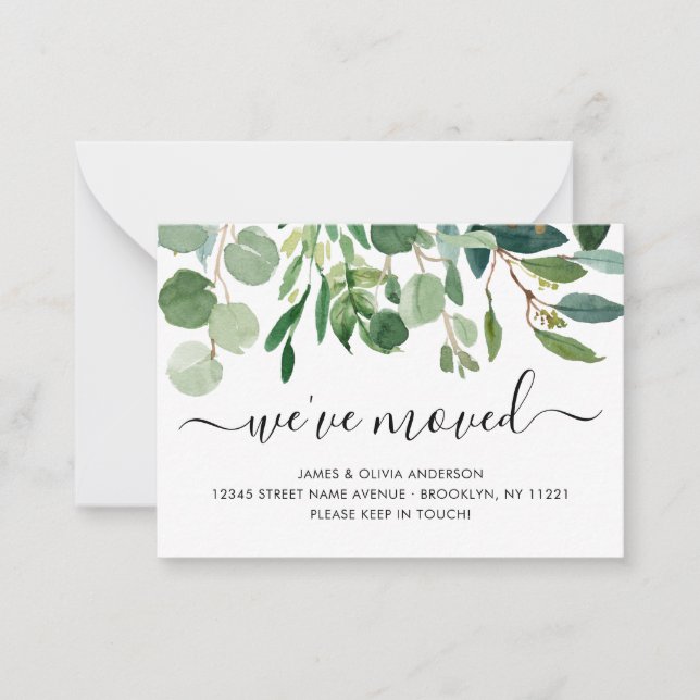 Budget Foliage We've Moved New Home Moving Card (Front)
