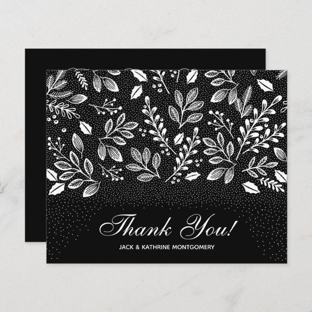 Budget Foliage White Script Black Thank You (Front/Back)