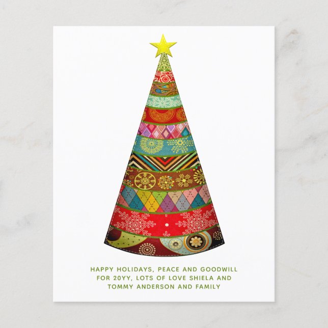 Budget Folk Art Christmas Card Decorative (Front)
