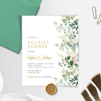 Budget Forest Greenery Couples Shower Invitation