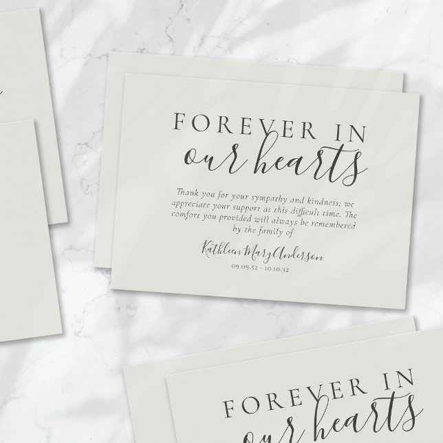 Budget Forever in Our Hearts Thank You Note Card (Creator Uploaded)