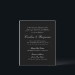 Budget Formal Black Elegant Wedding Invitation<br><div class="desc">Budget Formal Classic Traditional Script Elegant Wedding Invitation with White Text on Black Background</div>
