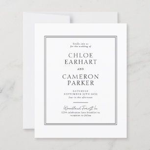 BUDGET Formal Classic Black Square Border Wedding