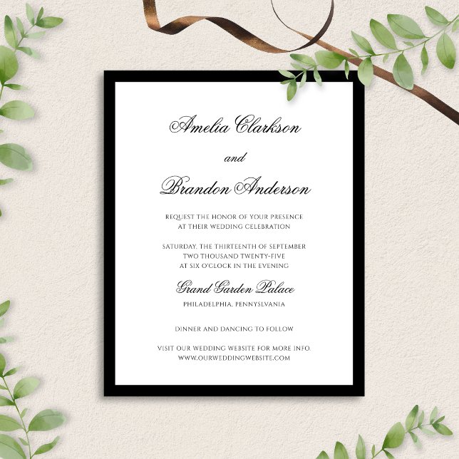 BUDGET Formal Elegant Black & White Script Wedding (Creator Uploaded)