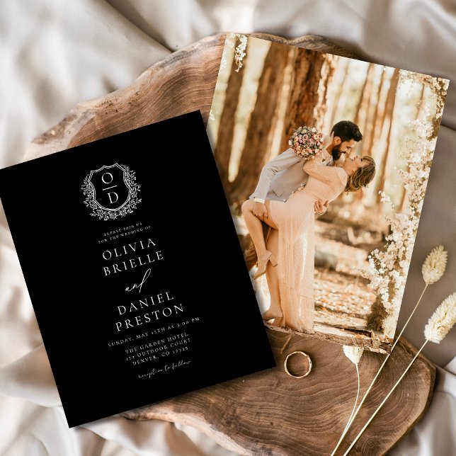 Budget Formal Floral Crest Monogram Wedding  Flyer (Creator Uploaded)