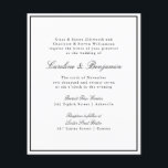 Budget Formal Script Border Wedding Invitation<br><div class="desc">Budget Formal Classic Traditional Script Elegant Wedding Invitation with Narrow Black Border</div>