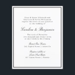 Budget Formal Script Border Wedding Invitation<br><div class="desc">Budget Formal Classic Traditional Script Elegant Wedding Invitation with Narrow Black Border</div>
