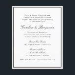 Budget Formal Script Border Wedding RSVP Invite<br><div class="desc">Budget Formal Classic Traditional Script Elegant Wedding Invitation with Narrow Black Border and Online RSVP Details</div>