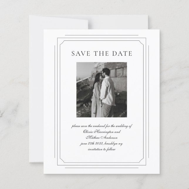 BUDGET Formal Script Geometric Frame Photo Wedding (Front)