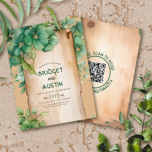BUDGET Frame QR code Irish wedding invitation