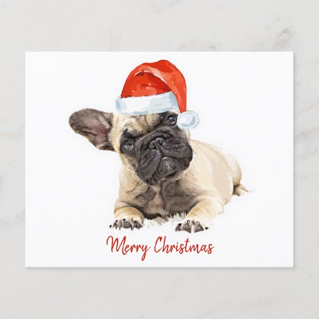 Budget French Bulldog Christmas Puppy Dog Holiday (Front)
