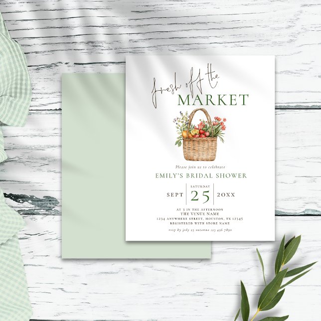 Budget Fresh off the Market Sage Bridal Shower (Front and back view)