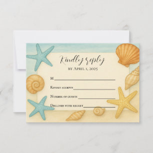 Budget Friendly Coastal Keepsake RSVP Card
