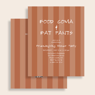 Budget Friendsgiving Funny Food Coma Orange Flyer