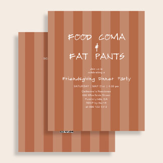 Budget Friendsgiving Funny Food Coma Orange Flyer