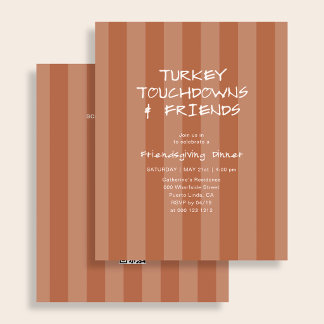 Budget Friendsgiving Turkey Touchdown Orange Flyer