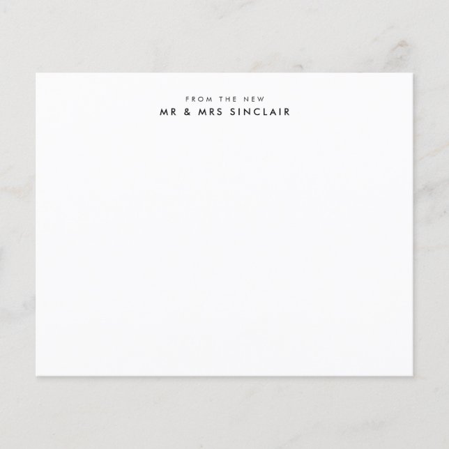 Budget From the New Mr and Mrs Couple Note Card (Front)
