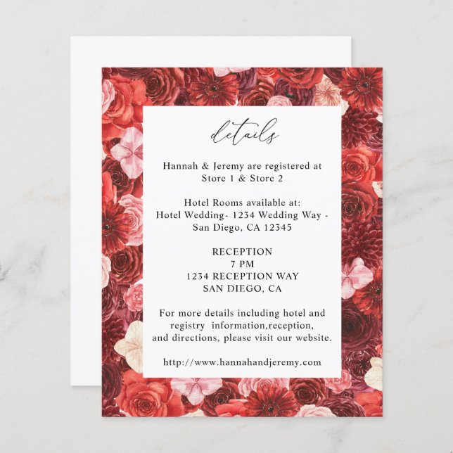 Budget Full Red Floral Details - White 3 (Front/Back)