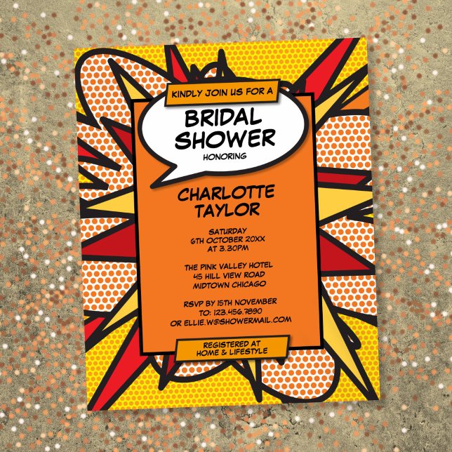 Budget Fun Bridal Shower Comic Book Invitation (Budget Fun Bridal Shower Comic Book Invitation)