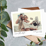 Budget Fun Mod Instant Photo Save the Date<br><div class="desc">** SATIN PAPER IS PAPER THIN. UPGRADE THE PAPER FOR A THICKER, CARD PAPER. HAS AN OPTION FOR ENVELOPES. *** Save money on invitations with this smaller invitation that has an option for envelopes. Get your guests excited for your wedding with your chic Fun Mod, Modern Instant Photo Save the...</div>