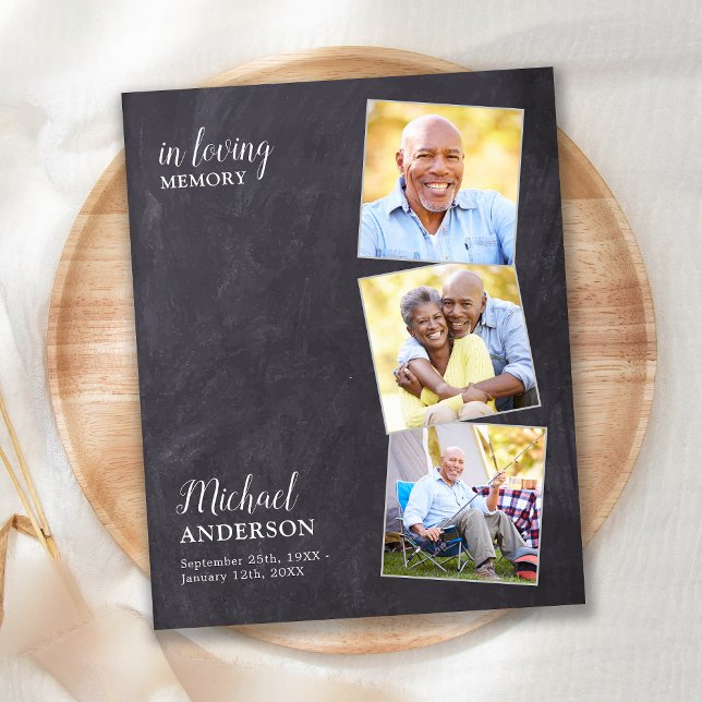 Budget Funeral 3 Photo Sympathy Thank You Card (Creator Uploaded)