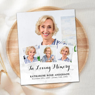 Budget Funeral 4 Photo Collage Sympathy Thank You 