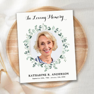 Budget Funeral Eucalyptus Sympathy Thank You Card 