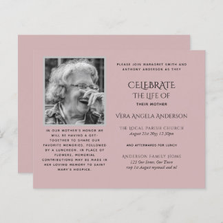 BUDGET Funeral Memorial INVITE Celebration of Life