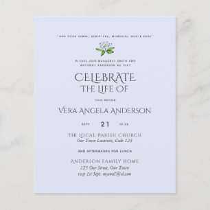 BUDGET Funeral Memorial INVITE Celebration of Life