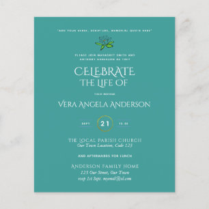 BUDGET Funeral Memorial INVITE Celebration of Life