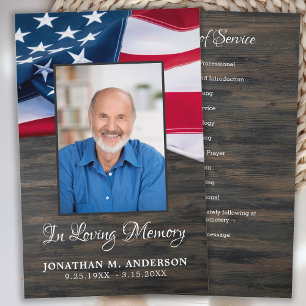 Budget Funeral Patriotic Memorial Service Program 